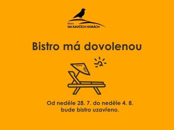 Letní dovolená - bistro uzavřeno