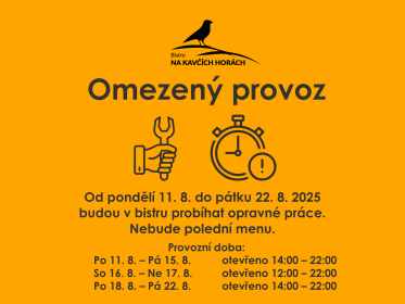 Omezený provoz z důvodu rekonstrukcí